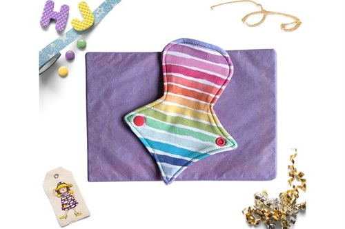 Click to order  7 inch Thong Liner Cloth Pad Pastel Rainbow Stripes now